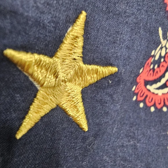 Free People Bandana Bandit Printed & Embroidered Button Down Size S - Picture 14 of 16